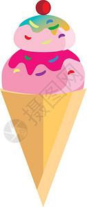 卡通圆筒冰淇淋矢量元素图片
