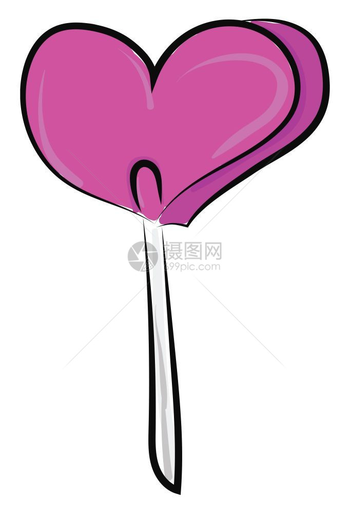 粉红色心形巧克力糖矢量插图图片