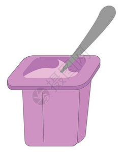 一杯紫色的酸奶配上一块薄片味道很微妙以特殊的方式抚摸所有感官矢量彩色画或插图背景图片