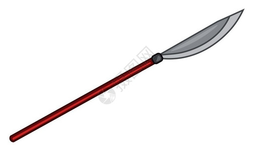 中世纪剪刀长的日本矛矢量彩色绘画或插图插画