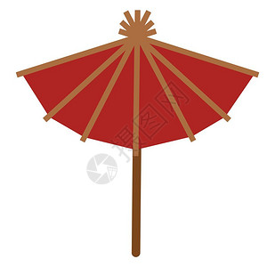 日本红木伞矢量彩色画或插图风格高清图片素材