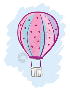 卡通彩色热气球矢量插图图片