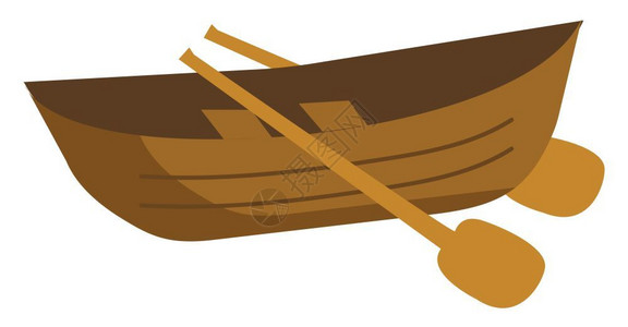 卡通一艘小木船矢量元素背景图片