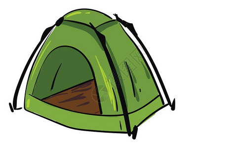 绿色露营帐篷矢量插图图片