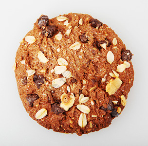 cookie巧克力芯片Cookie孤立于白色背景背景