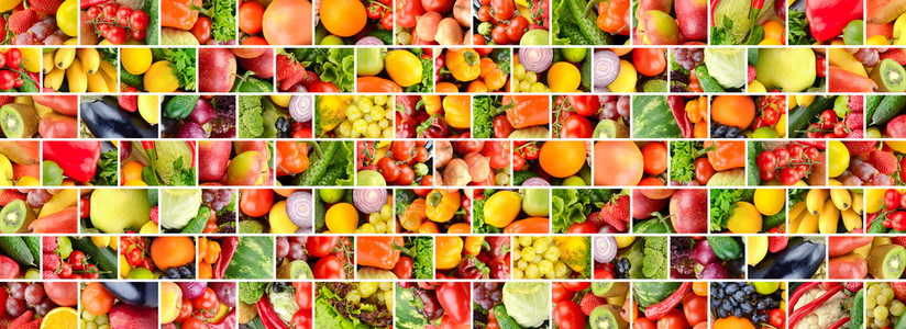 长本底水果和蔬菜以砖墙的形式将垂直和水平线分隔开来图片