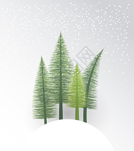 矢量插图圣诞树自然背景图片