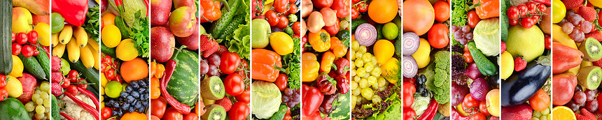 蔬菜水果和浆之间垂直线分离图片