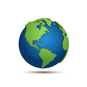 3d地球图圆环的图以白色背景隔离世界球现代设计中的地球矢量图解3d地球图白色背景孤立矢量图背景