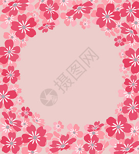 粉色花朵元素背景矢量插图图片