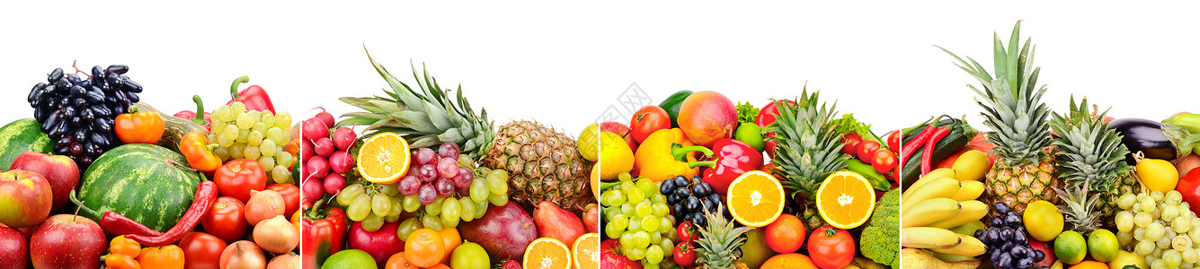 鲜的蔬菜水果白底孤立的浆果背景图片