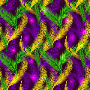 棕榈树的自然无缝图案狂欢节的颜色阿兹特克高清图片素材