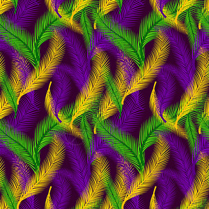 棕榈树的自然无缝图案狂欢节的颜色判定元件高清图片素材
