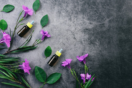 天然和绿叶有机平原草药治疗油瓶香水配有花叶草药方的香包括野花和草药图片