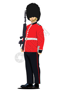 摘录伦敦警卫队矢量插图插画