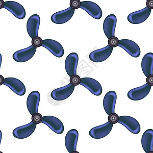 蓝色Propeller图标在白色背景上孤立的无缝模式蓝色Propler图标在白色背景上孤立的无缝模式背景图片