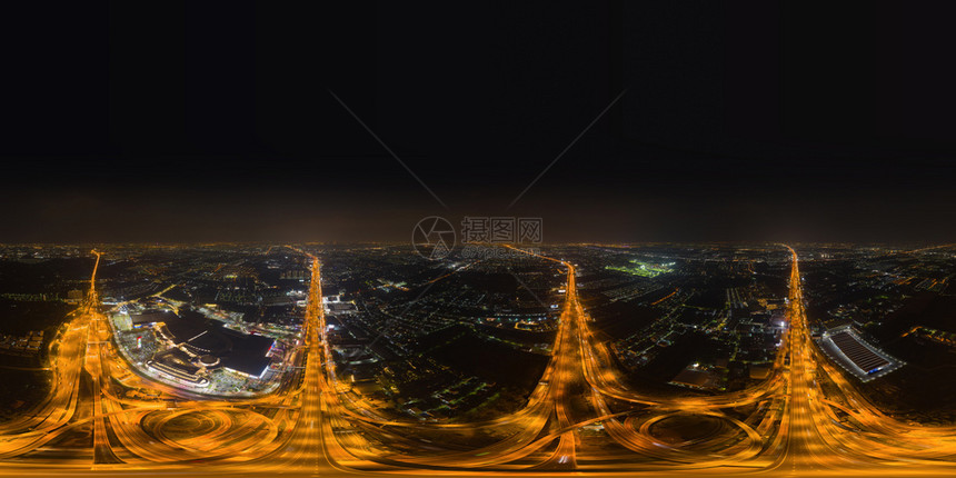 曼谷360度全景空中视图图片