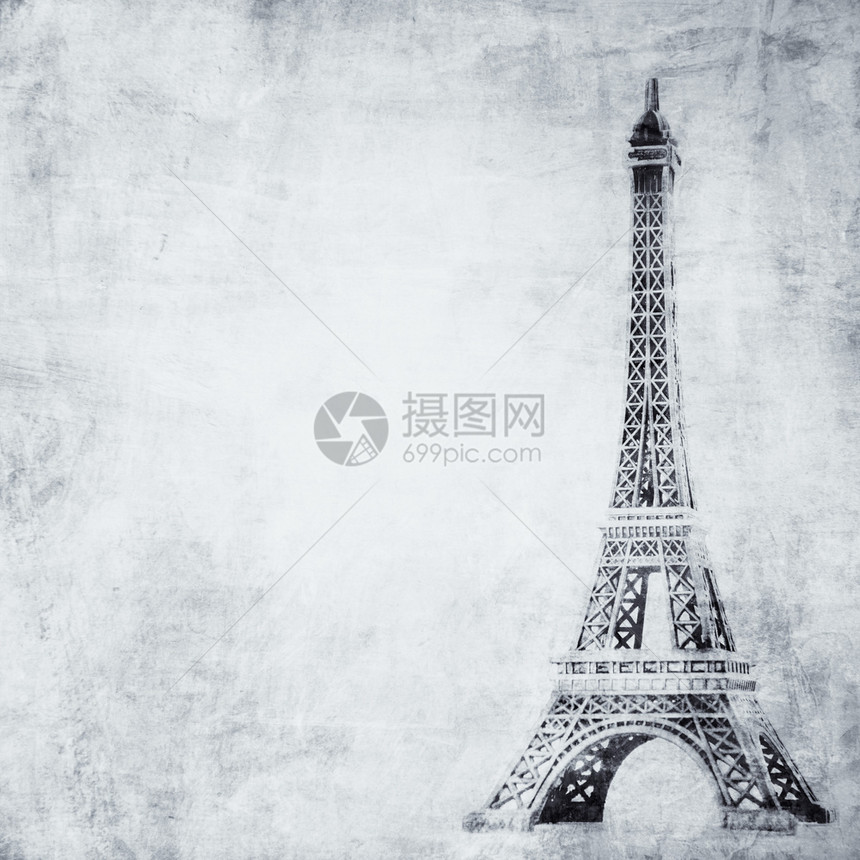 Eiffel高塔在鬼背景上图片