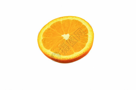 白底隔离的橙色水果片圆高清图片素材