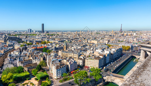法国巴黎夏季日城市景色和地标巴黎最高风景图片