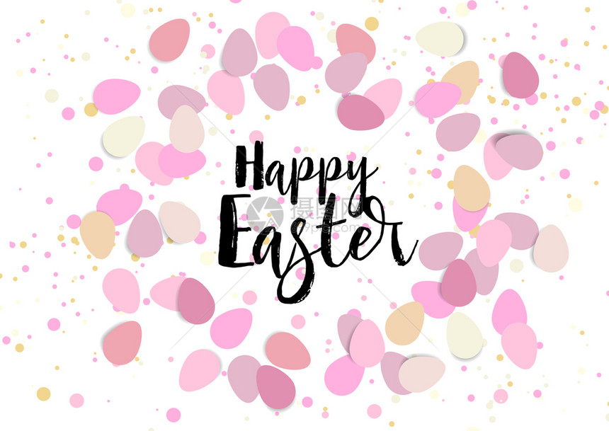 复活节快乐的成份复活节鸡蛋粉红背景的彩蛋图片
