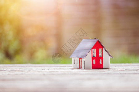 楼层户外的红房模型新住宅财产和房地复制空间的概念抵押贷款高清图片素材