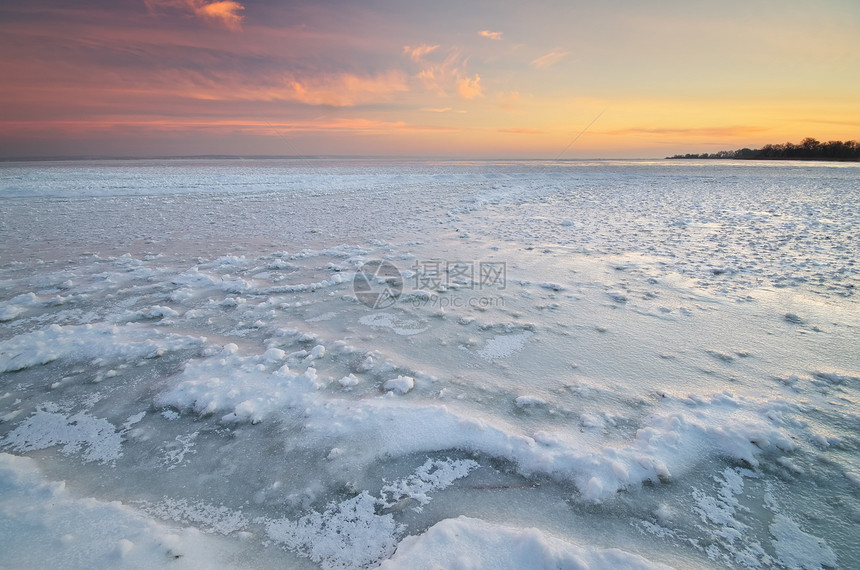 冬天的风景水面冰自然构成图片