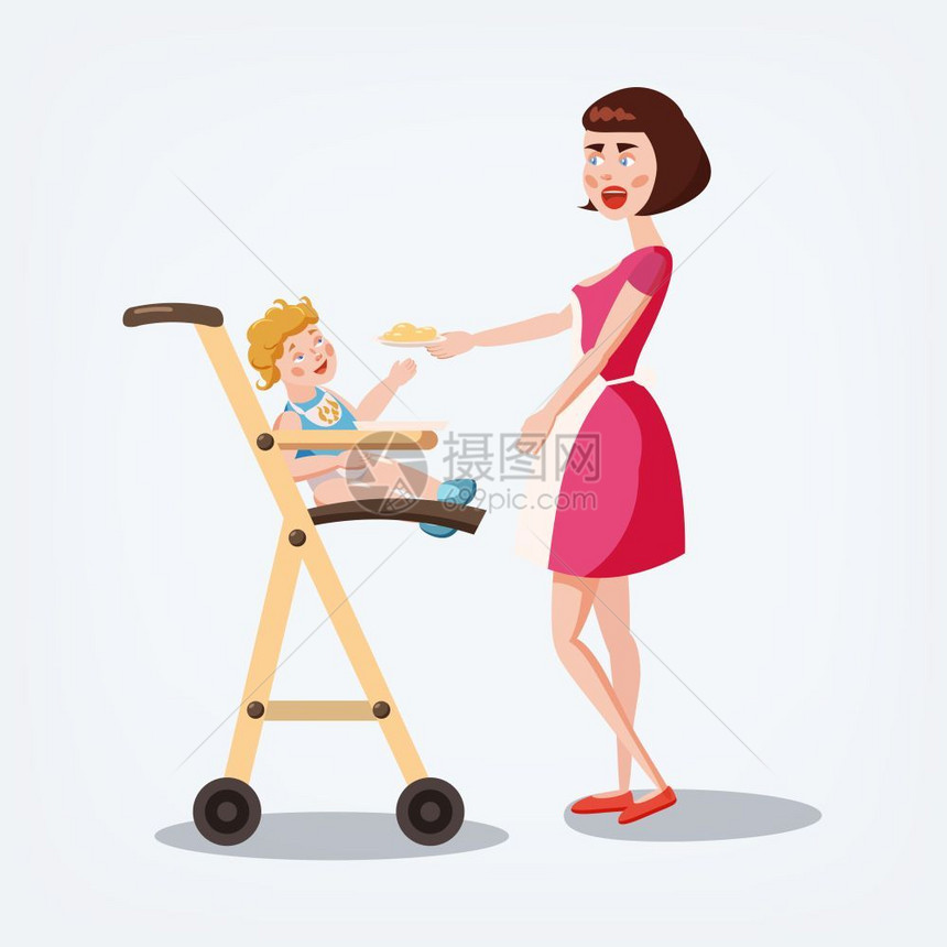 母亲喂养婴儿插图图片
