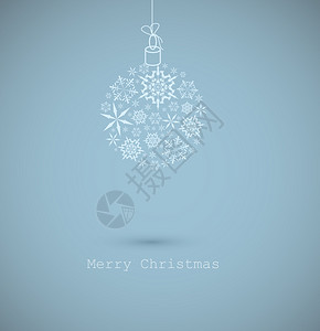 圣诞舞会用蓝色背景的浅雪花做圣诞卡图片