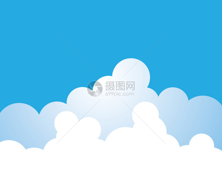 蓝色天空有云背景矢量说明设计图片