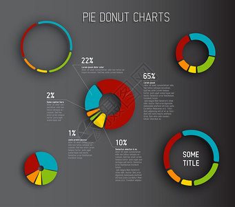 供您报告信息海和网站使用的告信息图海报和网站的多彩矢量甜圈饼图表模板背景图片