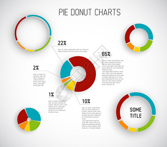 供您报告信息海和网站使用的告信息图海报和网站的多彩矢量甜圈饼图表模板图片