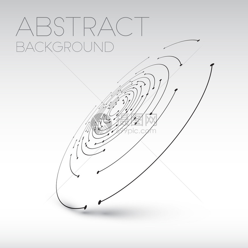 技术形状带有点和阴影的3D圆圈抽象背景图片