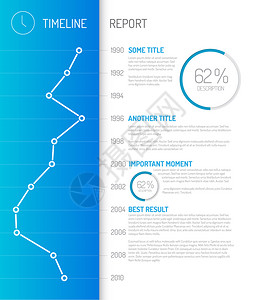 带有图表和的矢量信息时间表报告模板图片