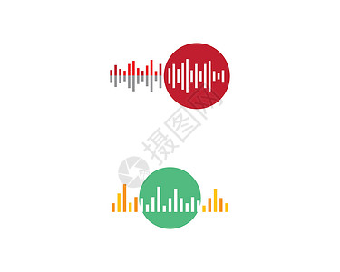 圆点矢量图声音波标识模板矢量图插背景