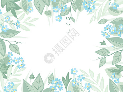 矢量蓝色花朵自然矢量背景图片