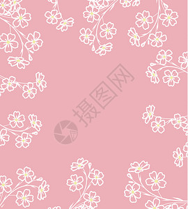 矢量粉红色背景花朵插画图片
