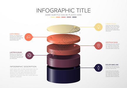 含有材料结构五个圆层次的材料结构五圆级矢量人口层模板黄色红紫模板图片