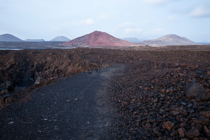 Losvideros兰萨罗特的熔岩场火山风景图片