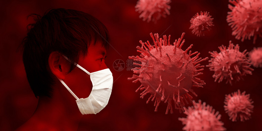 19在医学概念上 流感染的爆发是全世界流行病的风险关闭细胞3D抽象插图图片