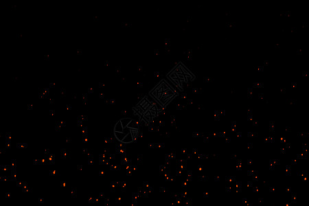 深夜小红火升起的横向美丽燃烧热火柴黑背景上的抽象阿尔法隔离火光闪粒子活动运循环画移侧面4K背景图片