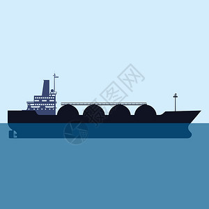液化天然气船液化油气轮LNG载运天然气承人船舶油轮矢量说明插画