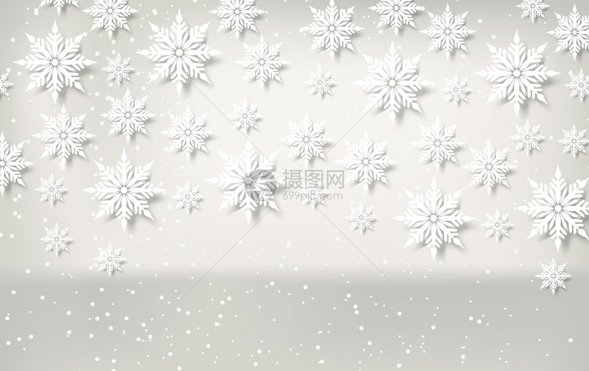 抽象的圣诞节背景有蜜蜂糊面背景上的雪花图片