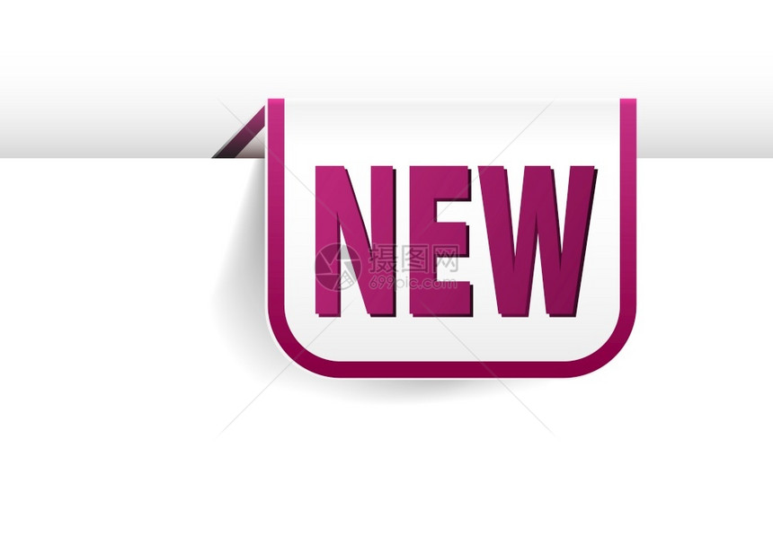 紫色NEW字母矢量设计元素图片