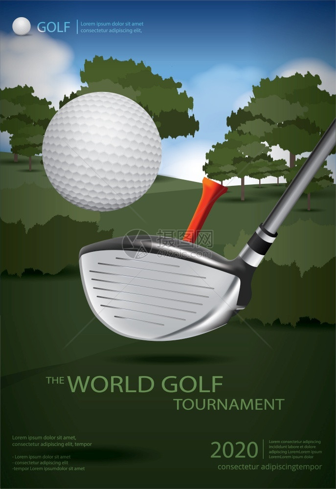 高尔夫球海报模板设计图片