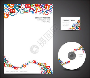 名片纹理设计模板名片cd纸张插画