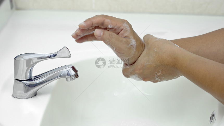 7步洗手第7步擦两个湿洗方式轮流防止冠状新冠19感染图片