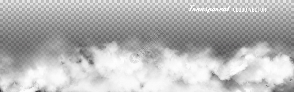 透明云全景矢量插图图片