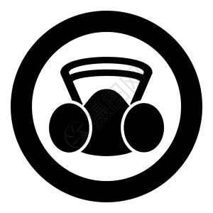 黑色圆圈防毒面具卡通矢量设计元素背景图片