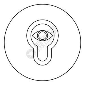 黑色圆圈钥匙孔卡通矢量设计元素图片
